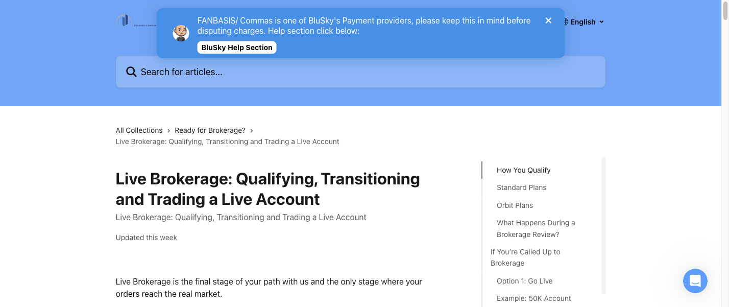 BluSky live Brokerage transition help article read for the October 2026 changes.